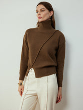 Turtleneck Side Split Short Sweater